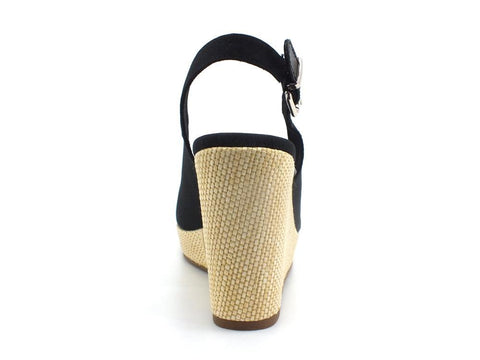 TOMMY HILFIGER Sandalo Zeppa Tessuto Black FW0FW04789 - Sandrini Calzature e Abbigliamento