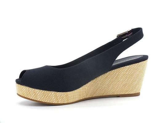 TOMMY HILFIGER Sandalo Zeppa Tessuto Desert Sky FW0FW04788 - Sandrini Calzature e Abbigliamento