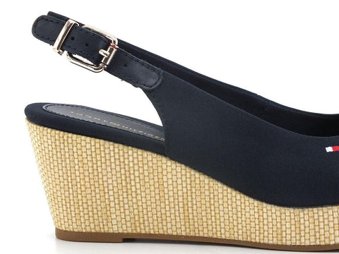 TOMMY HILFIGER Sandalo Zeppa Tessuto Desert Sky FW0FW04788 - Sandrini Calzature e Abbigliamento