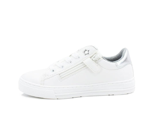 TOMMY HILFIGER Sneaker Bambina Lacci White Silver T3A4-31024 - Sandrini Calzature e Abbigliamento