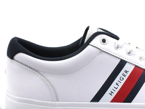 TOMMY HILFIGER Sneaker Essential Vulc Stripes White FM0FM03722 - Sandrini Calzature e Abbigliamento