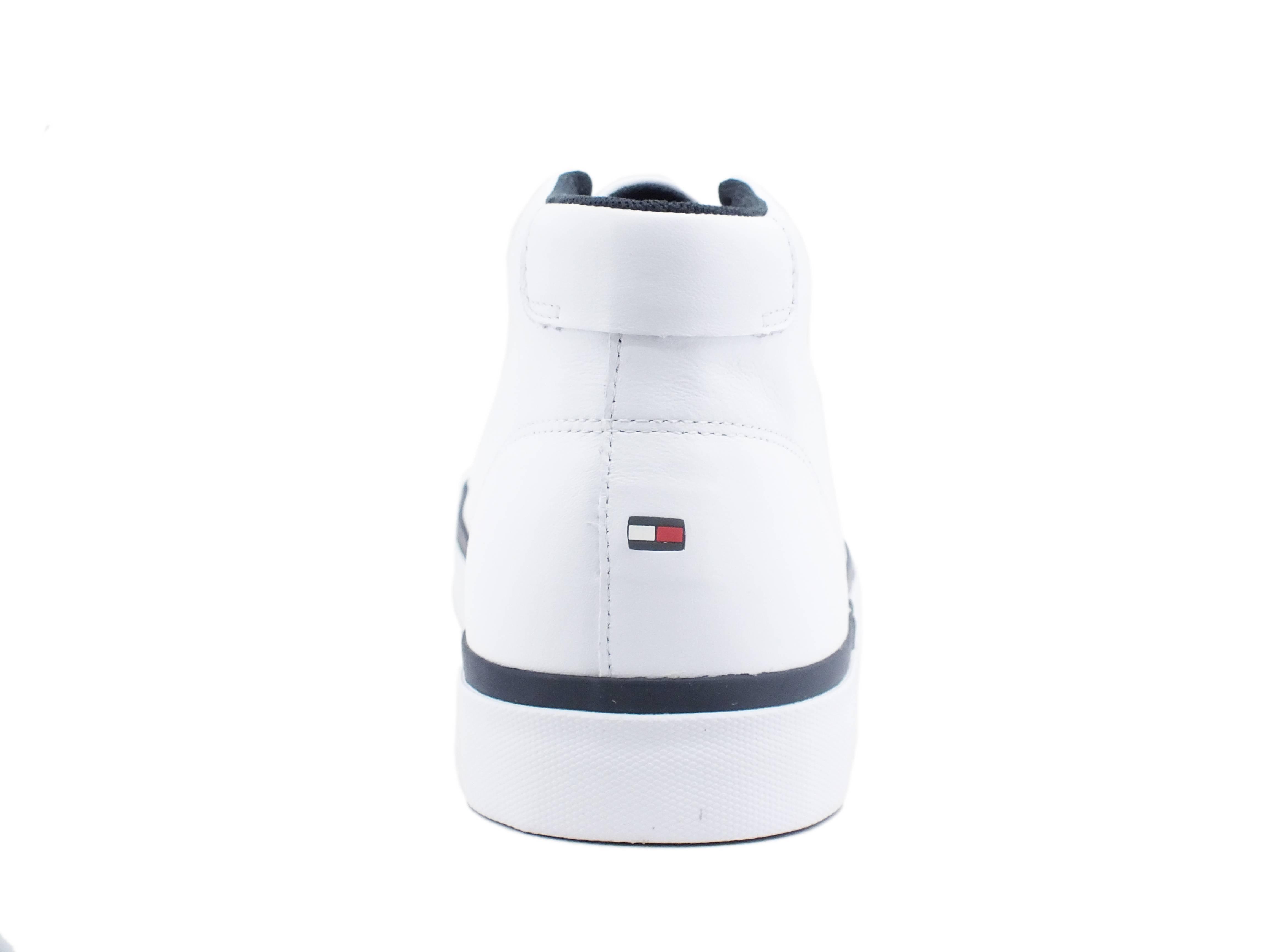 TOMMY HILFIGER Sneaker Mid Logo White FM0FM03740 - Sandrini Calzature e Abbigliamento