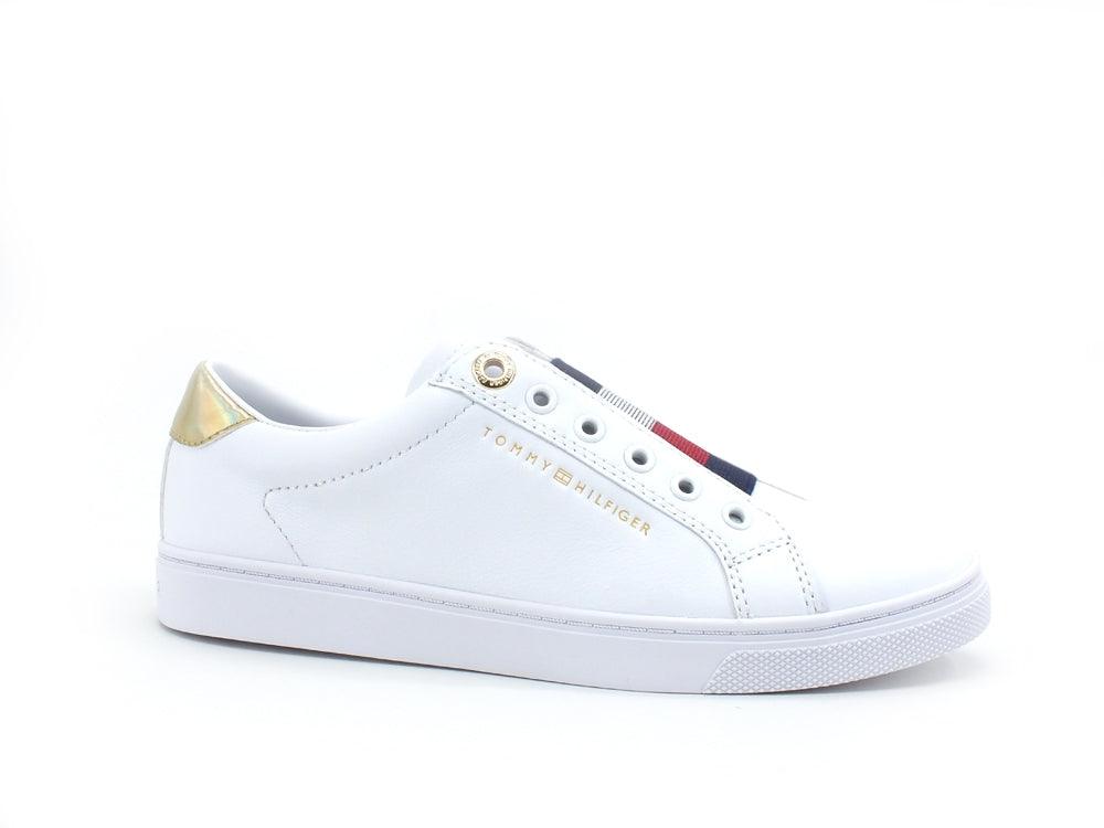 TOMMY HILFIGER Sneaker Slip On Elastic Logo White FW0FW05546 - Sandrini Calzature e Abbigliamento