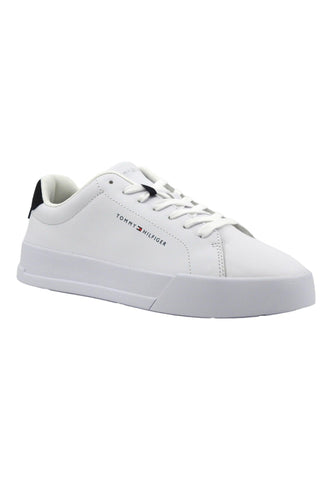 TOMMY HILFIGER TH Court Sneaker Donna White Desert Sky FM0FM04971 - Sandrini Calzature e Abbigliamento