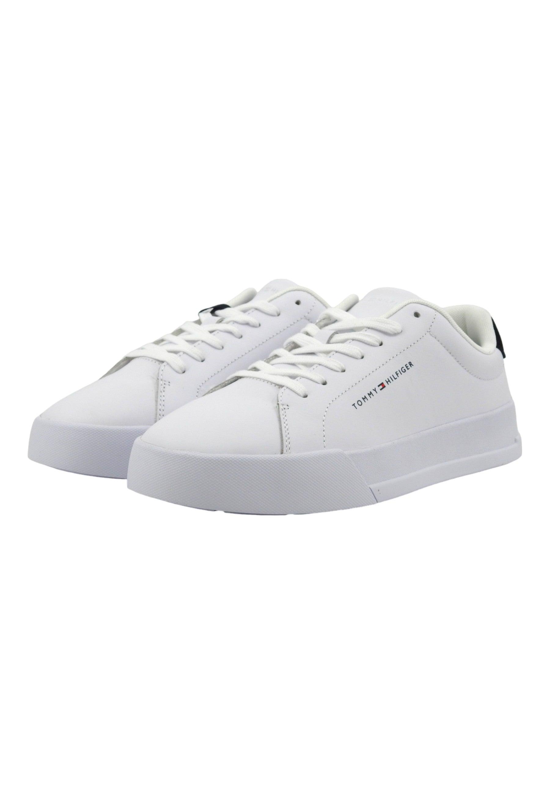 TOMMY HILFIGER TH Court Sneaker Donna White Desert Sky FM0FM04971 - Sandrini Calzature e Abbigliamento