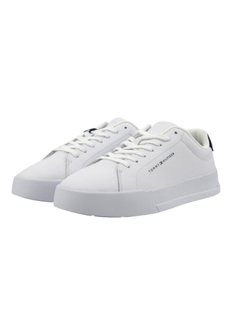 TOMMY HILFIGER TH Court Sneaker Donna White Desert Sky FM0FM04971 - Sandrini Calzature e Abbigliamento