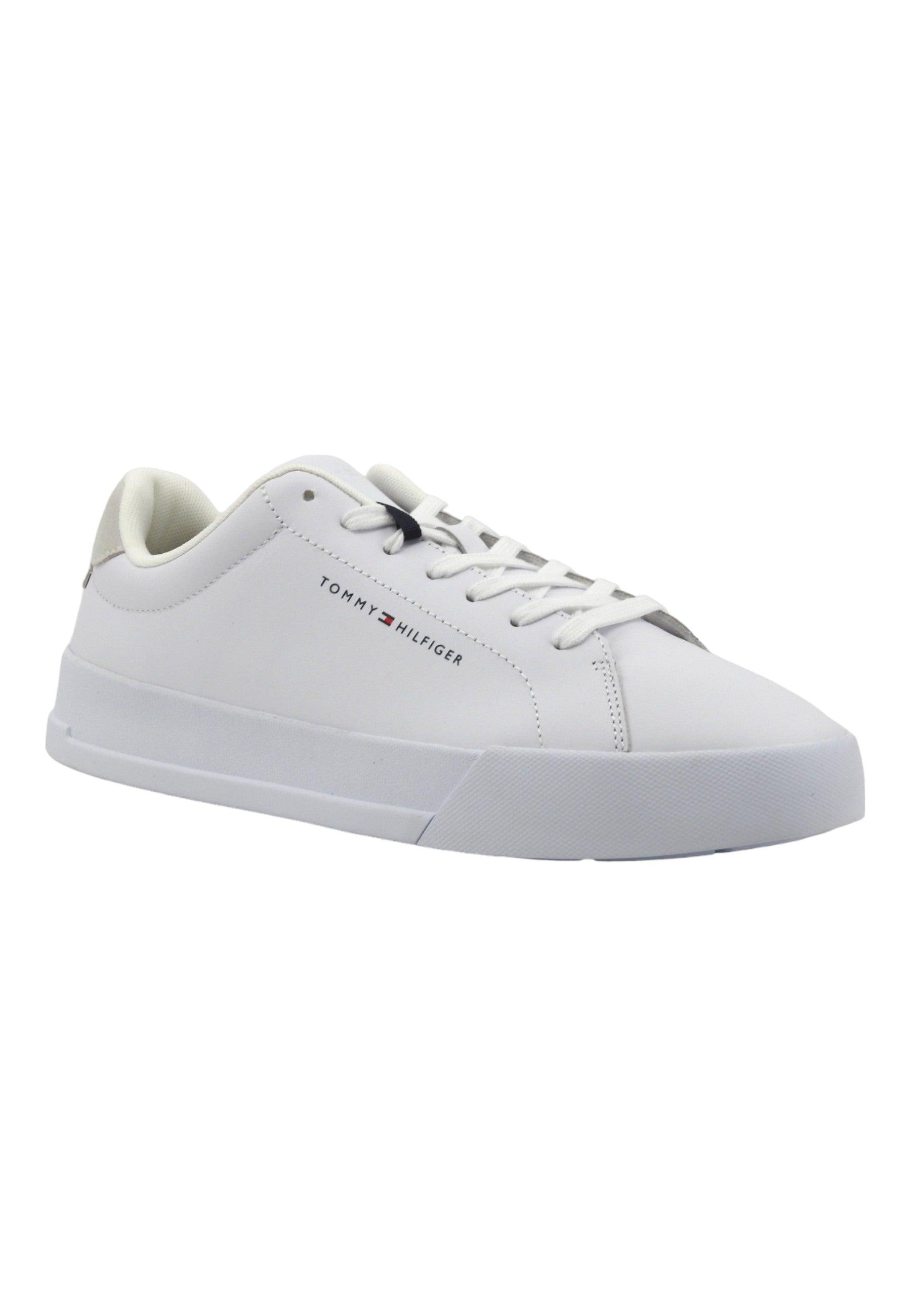 TOMMY HILFIGER TH Court Sneaker Uomo White FM0FM04971 - Sandrini Calzature e Abbigliamento