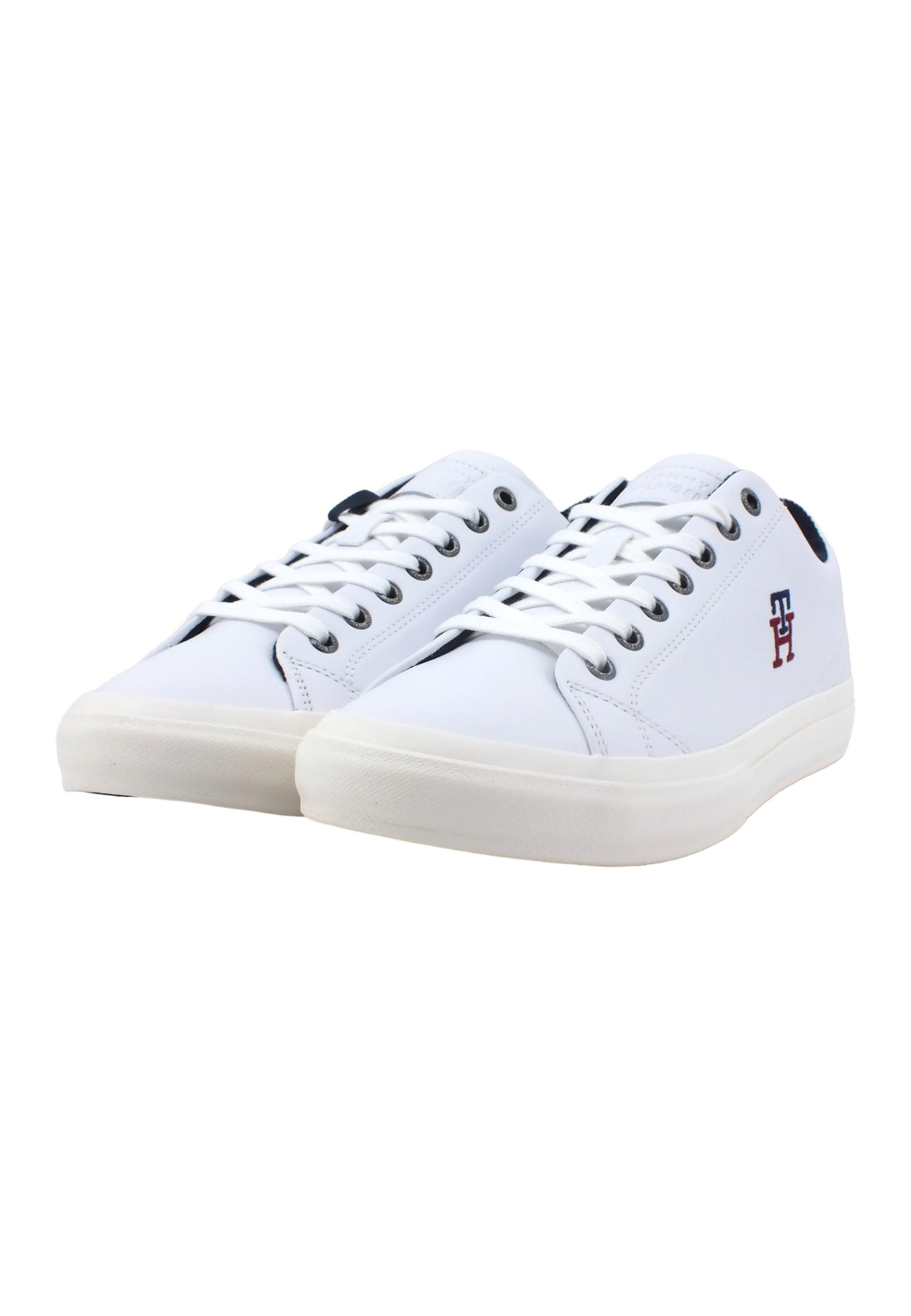 TOMMY HILFIGER Th Hi Vulc Sneaker Uomo White FM0FM04740 - Sandrini Calzature e Abbigliamento