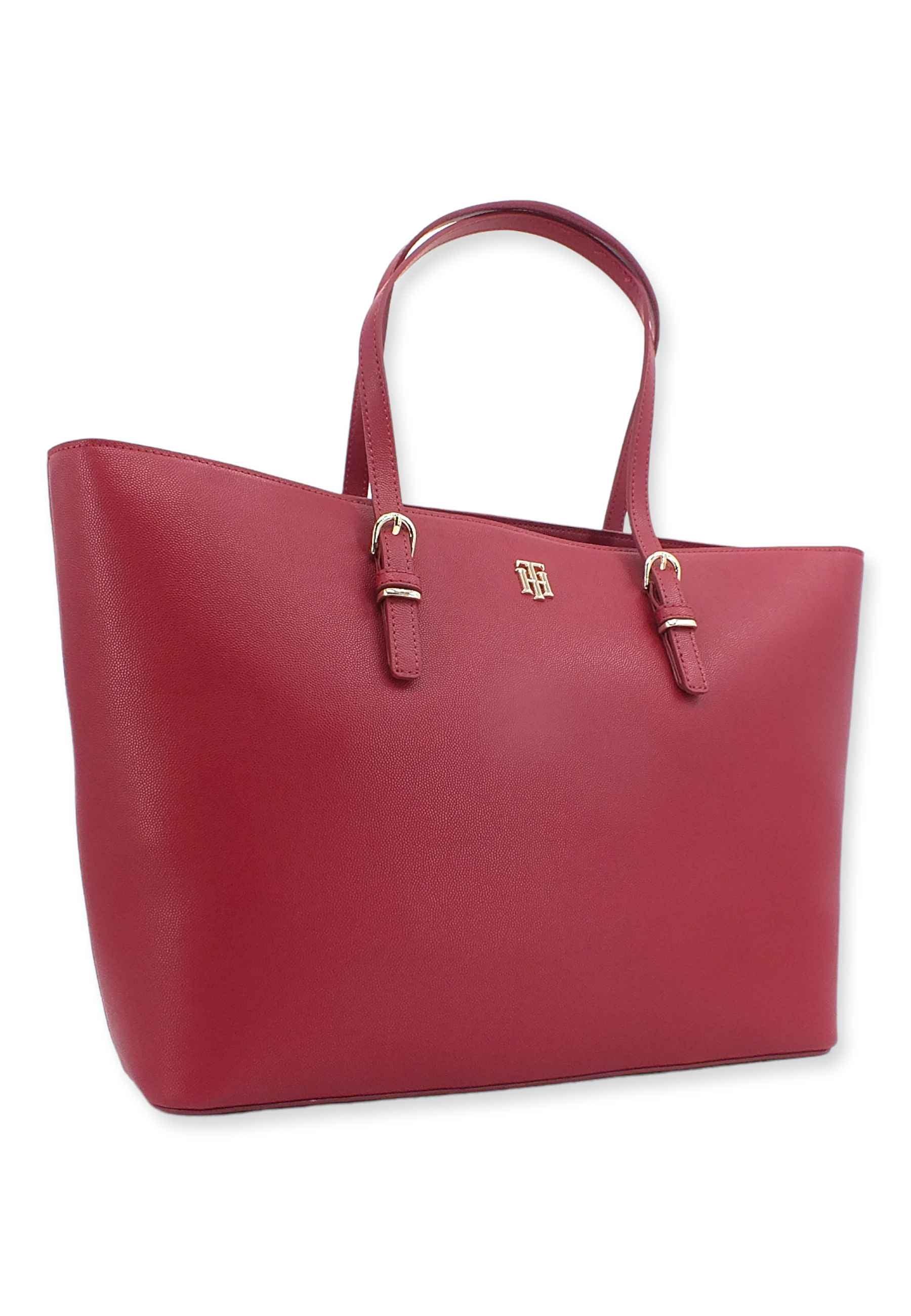 TOMMY HILFIGER Th Timeless Borsa Tote Donna Red AW0AW13152 - Sandrini Calzature e Abbigliamento