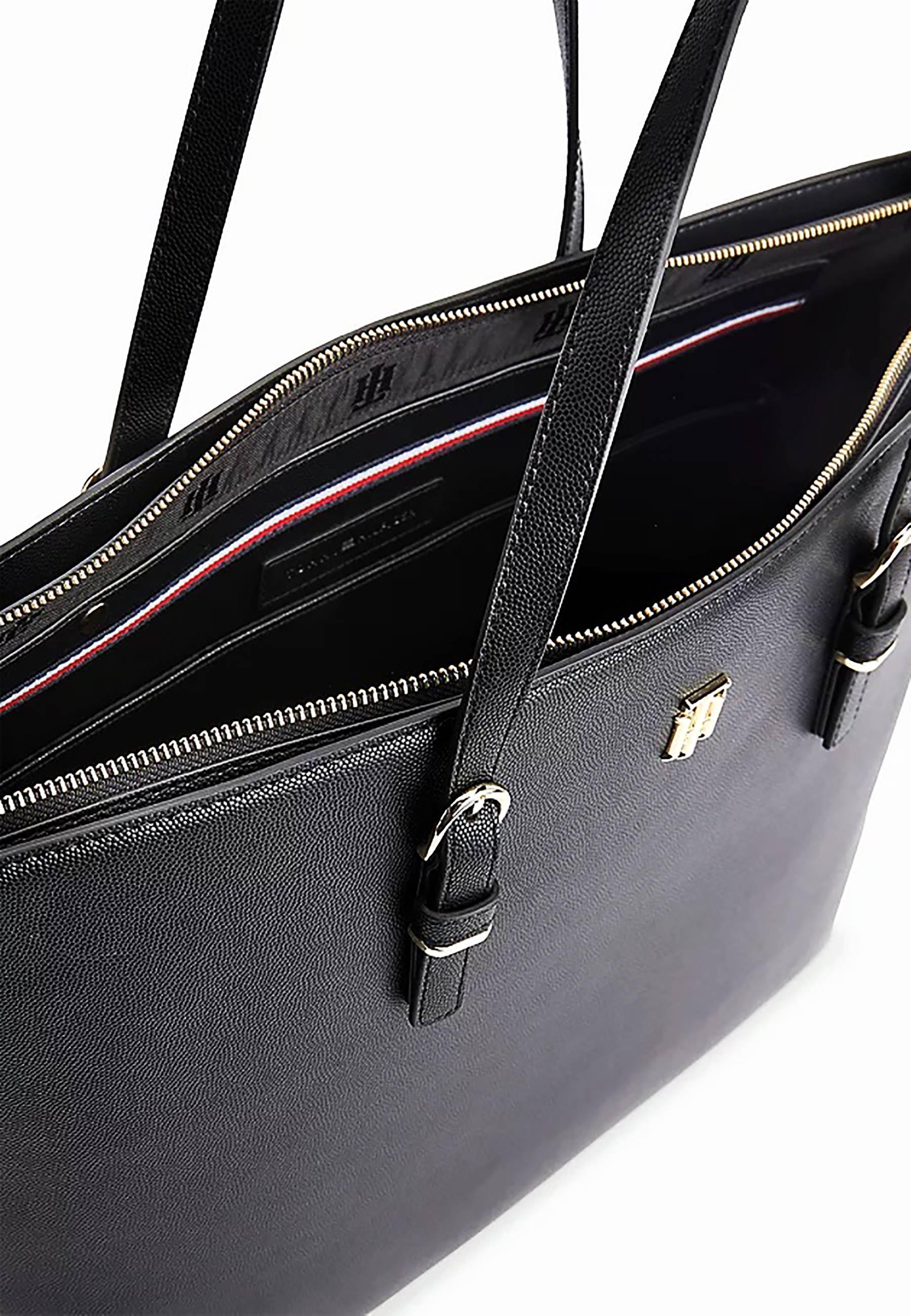 TOMMY HILFIGER Timeless Borsa Tote Donna Nero AW0AW13152 - Sandrini Calzature e Abbigliamento