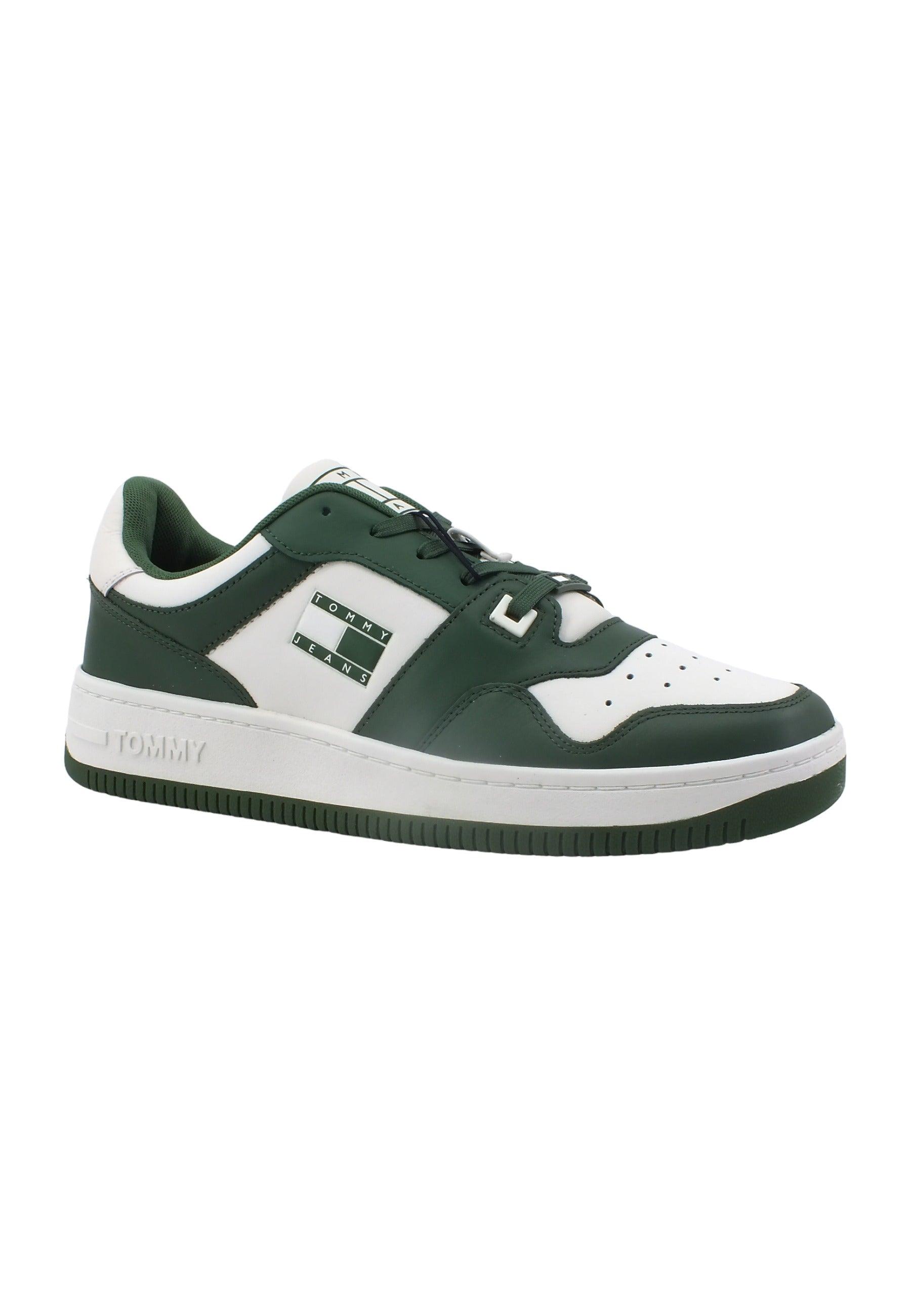 TOMMY HILFIGER Tjm Basket Premium Sneaker Uomo Urban Green EM0EM01216 - Sandrini Calzature e Abbigliamento