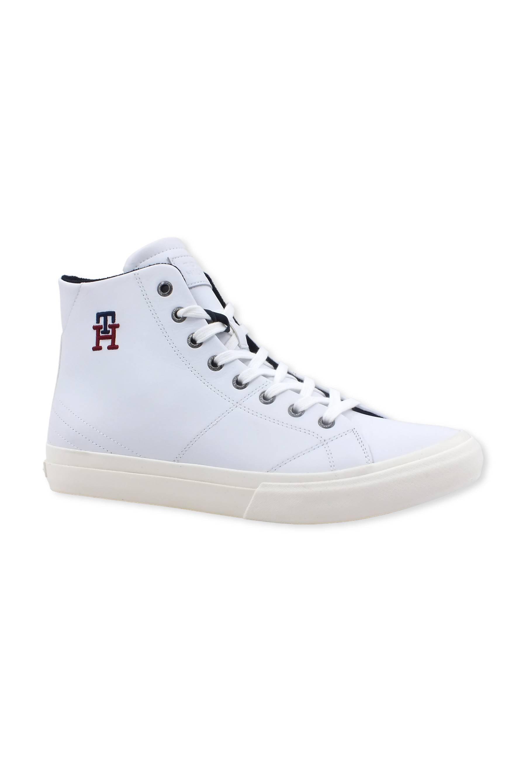 TOMMY HILFIGER Vulc Street Hi Sneaker Uomo White FM0FM04739 - Sandrini Calzature e Abbigliamento