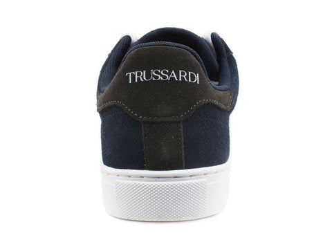 TRUSSARDI DNA Sd Real Suede Sneaker Navy Blue Ebony 77A00270 - Sandrini Calzature e Abbigliamento
