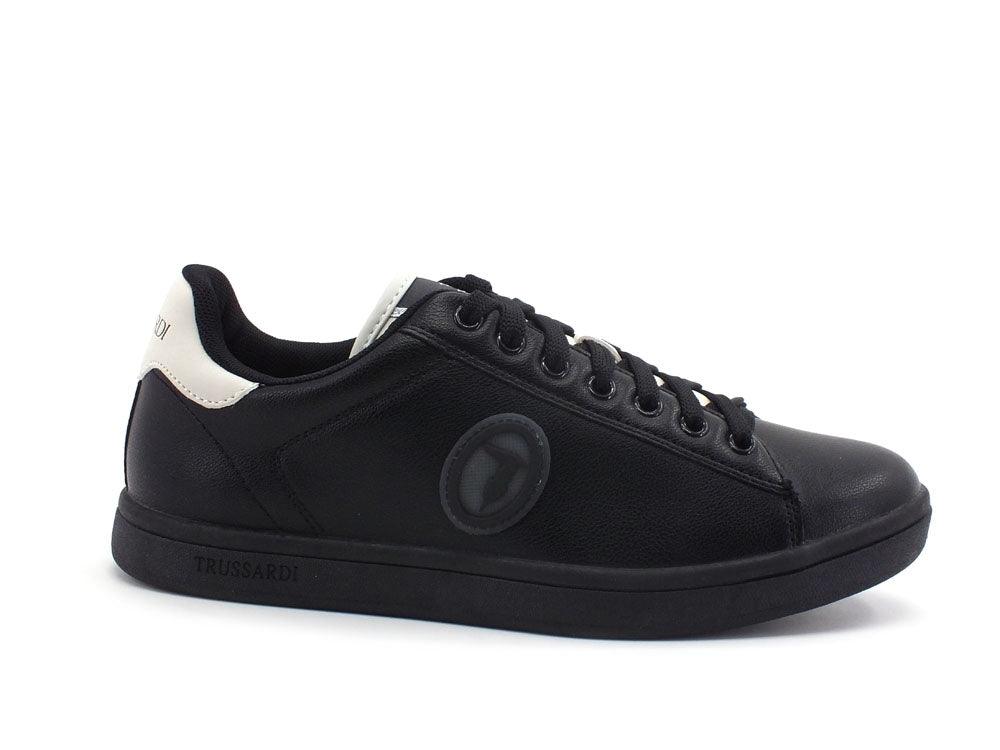 TRUSSARDI Galium Luxury Nabuk Patch Sneaker Black Ice 77A00274 - Sandrini Calzature e Abbigliamento