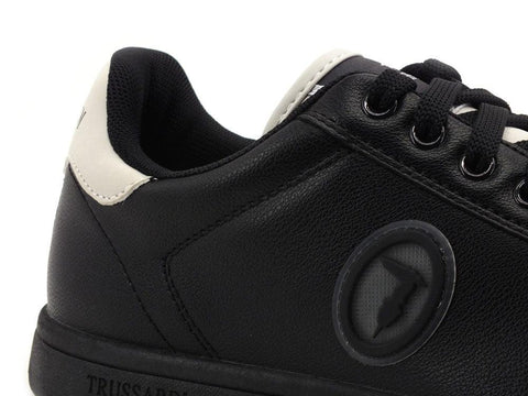 TRUSSARDI Galium Luxury Nabuk Patch Sneaker Black Ice 77A00274 - Sandrini Calzature e Abbigliamento