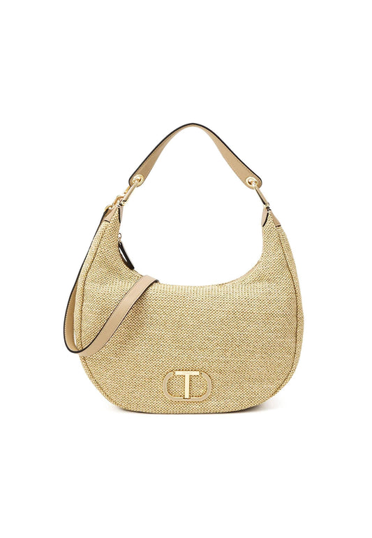 TWINSET Borsa Hobo Macramè Beige Canapa 231TD8383 - Sandrini Calzature e Abbigliamento