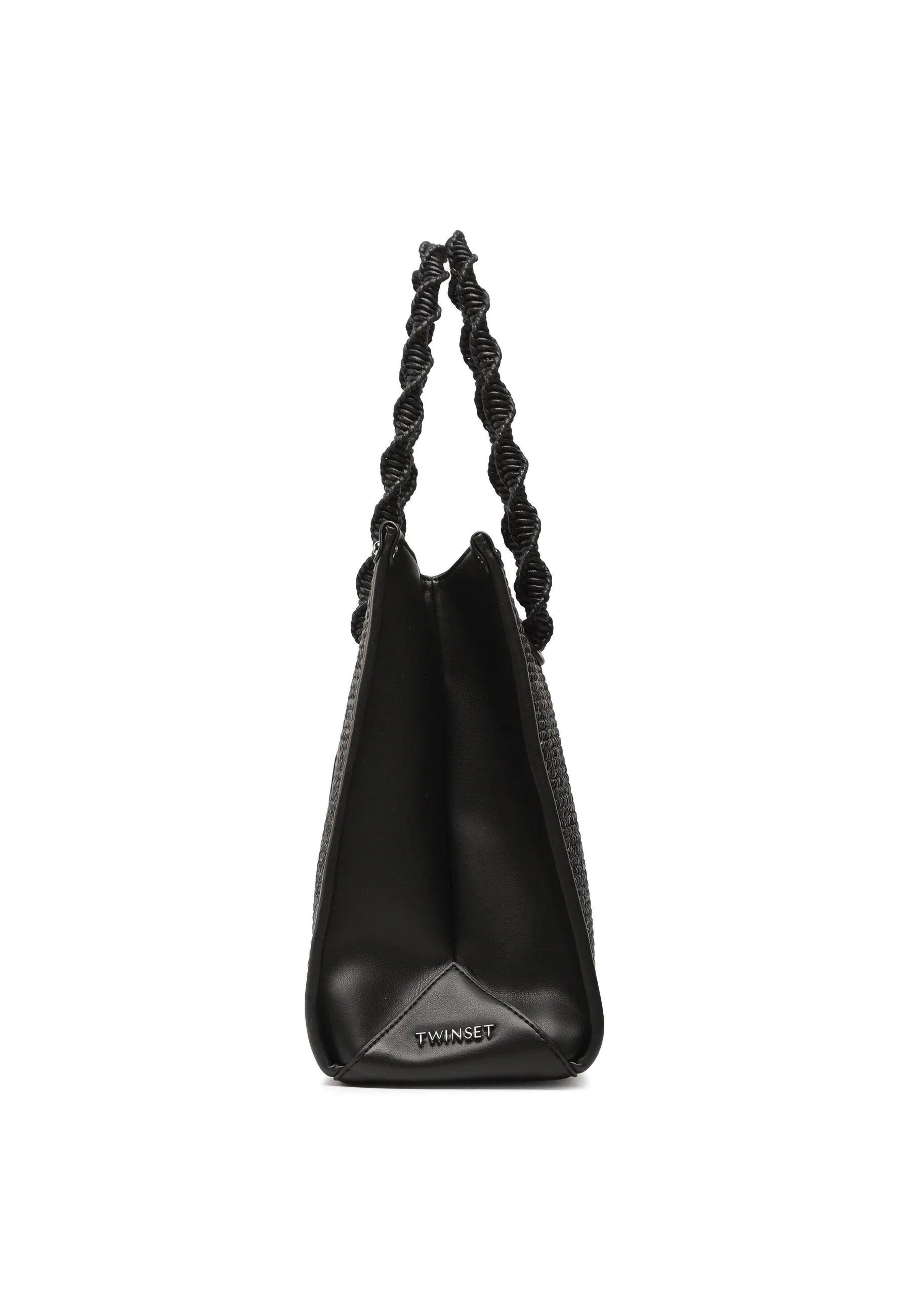 TWINSET Borsa Shopper Macramè Nero 231TD8400 - Sandrini Calzature e Abbigliamento