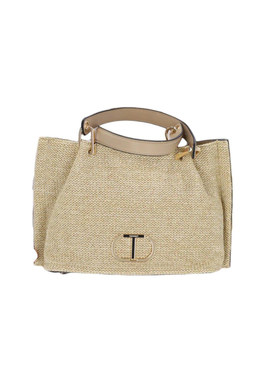 TWINSET Borsa Shopping Beige Canapa 231TD8382 - Sandrini Calzature e Abbigliamento