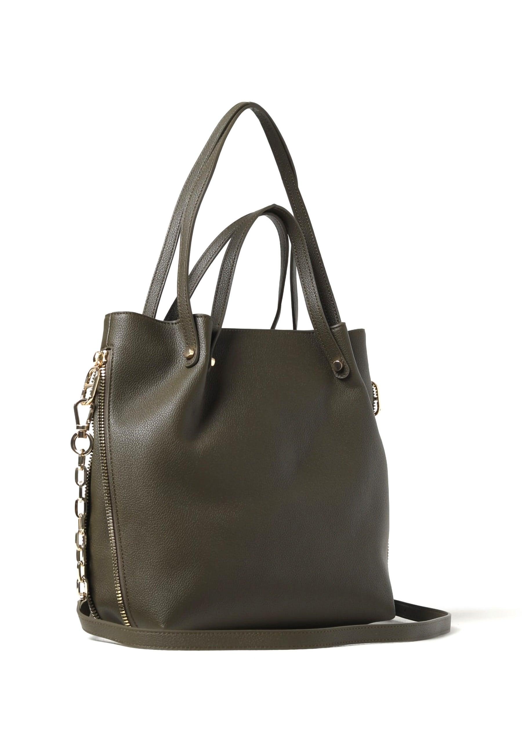 TWINSET Borsa Tote Large Verde Militare 232TB7050 - Sandrini Calzature e Abbigliamento