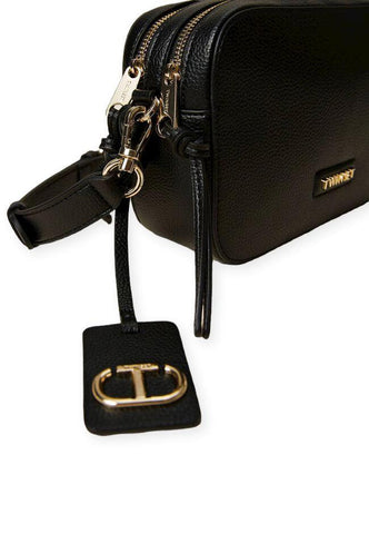 TWINSET Borsa Tracolla Double Zip Nero 222TD8321 - Sandrini Calzature e Abbigliamento
