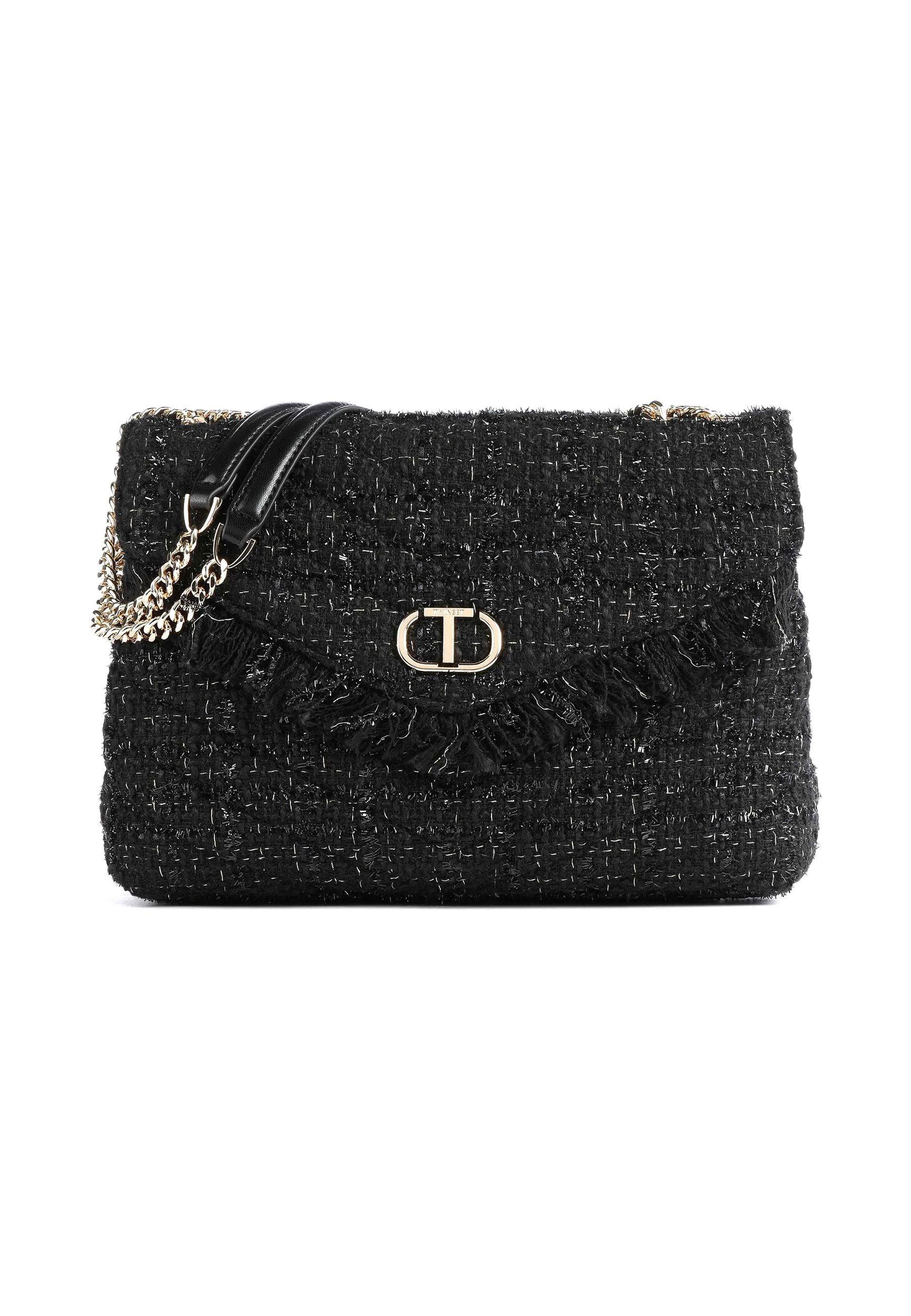 TWINSET Borsa Tracolla Tweed Nero 232TD8200 - Sandrini Calzature e Abbigliamento