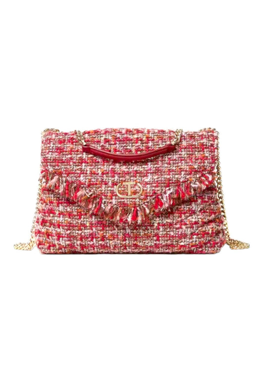 TWINSET Borsa Tracolla Tweed Rosso 232TD8200 - Sandrini Calzature e Abbigliamento