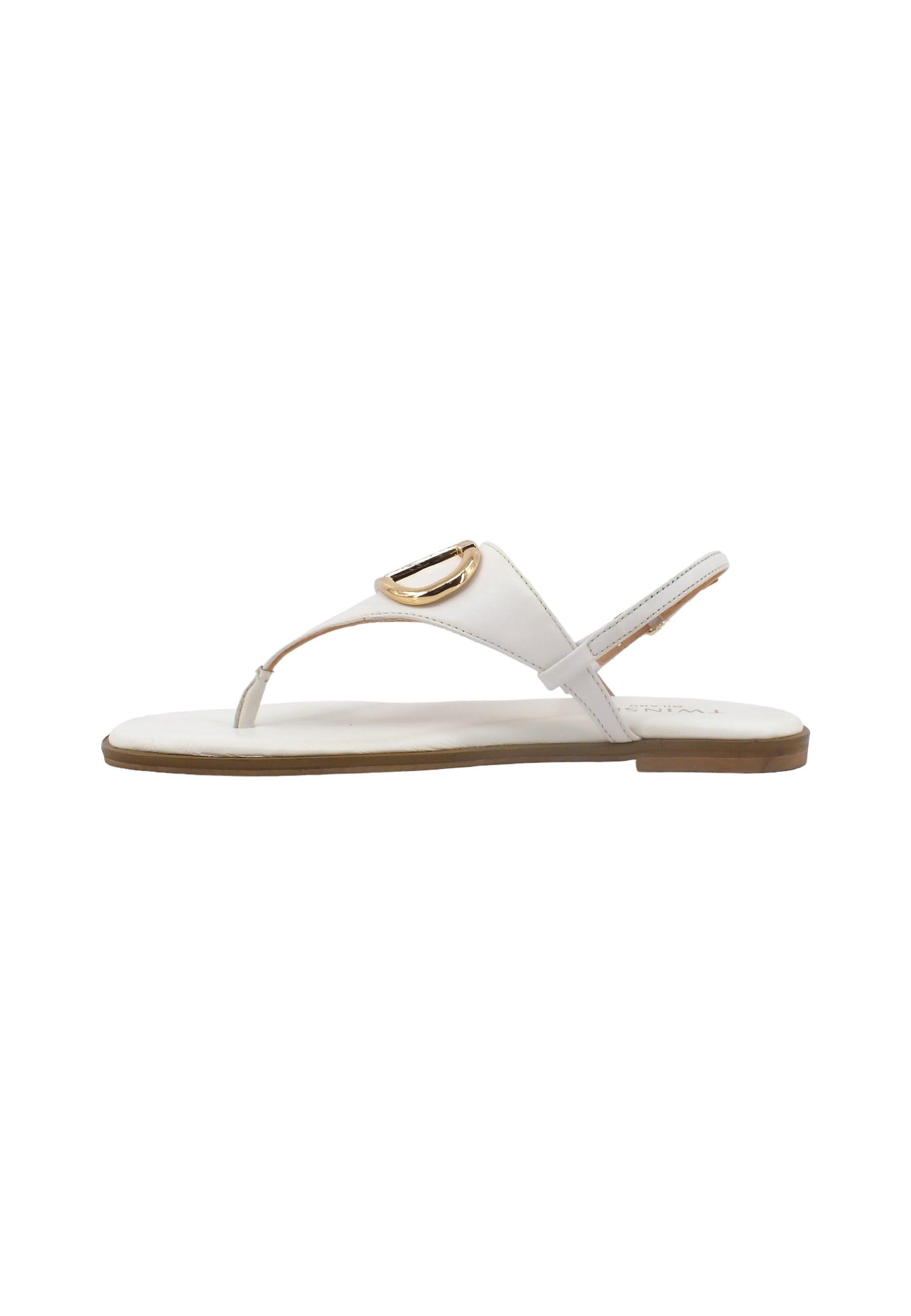 TWINSET Sandalo Infradito Donna Avorio 231TCP12A - Sandrini Calzature e Abbigliamento