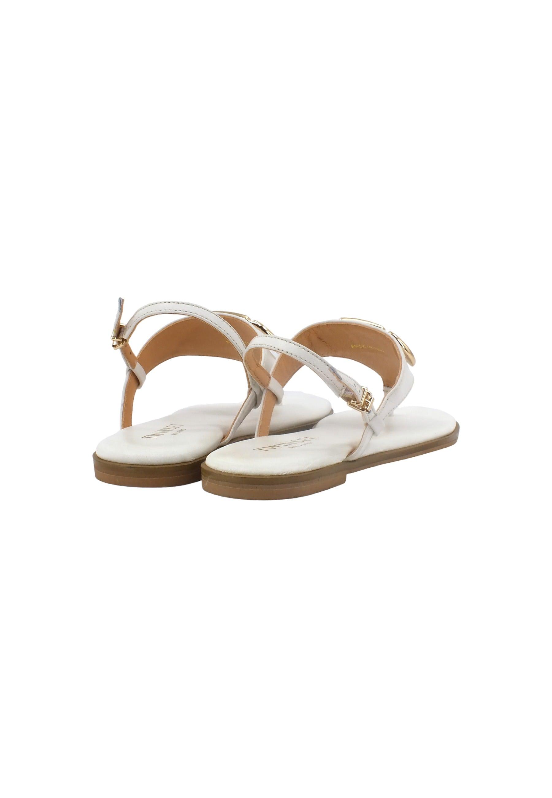 TWINSET Sandalo Infradito Donna Avorio 231TCP12A - Sandrini Calzature e Abbigliamento