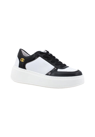 TWINSET Sneaker Platform Donna Bianco Ottico Nero 232TCT180 - Sandrini Calzature e Abbigliamento