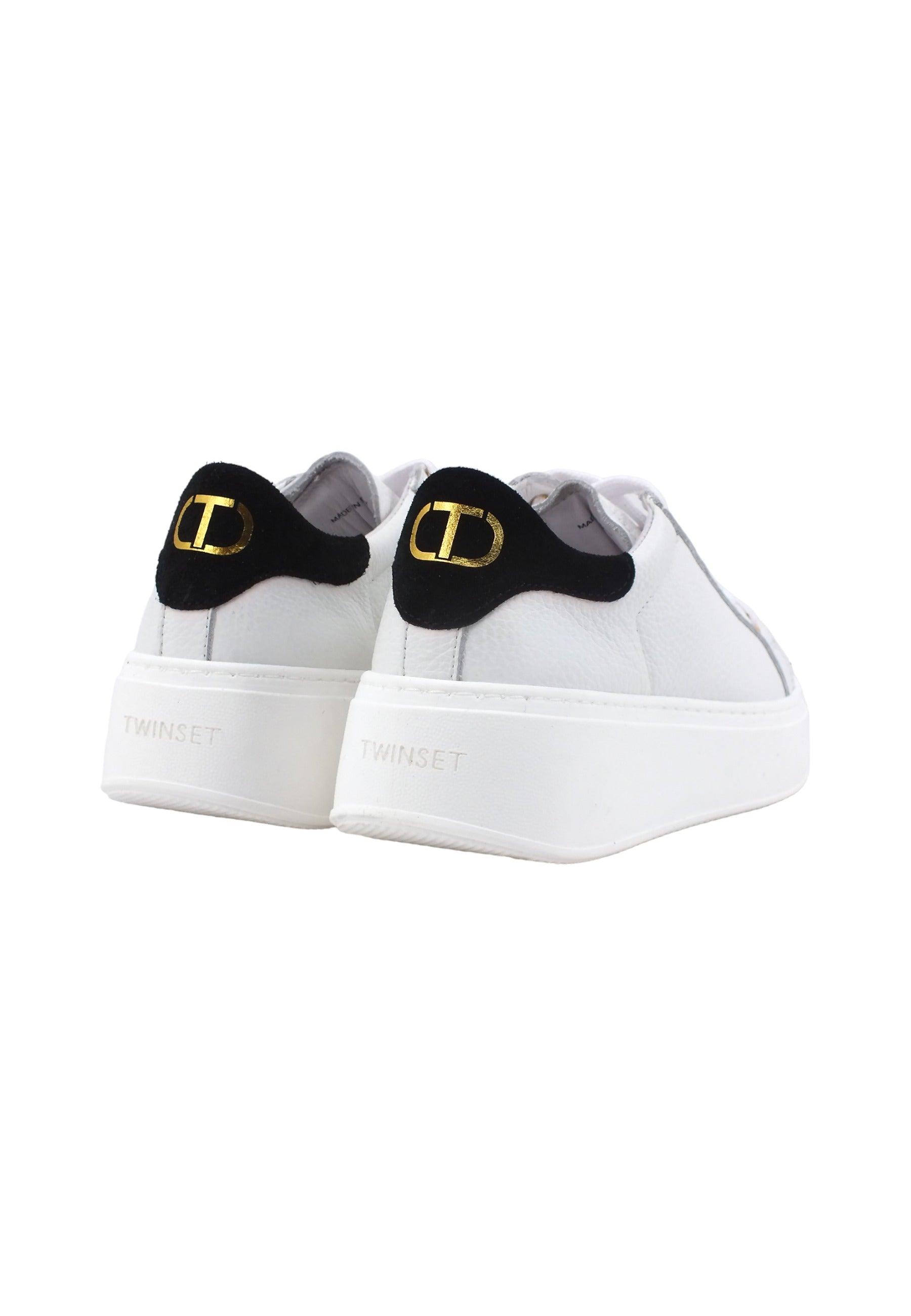 TWINSET Sneaker Platform Donna Bianco Ottico Nero 232TCT190 - Sandrini Calzature e Abbigliamento