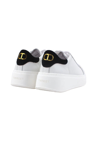 TWINSET Sneaker Platform Donna Bianco Ottico Nero 232TCT190 - Sandrini Calzature e Abbigliamento