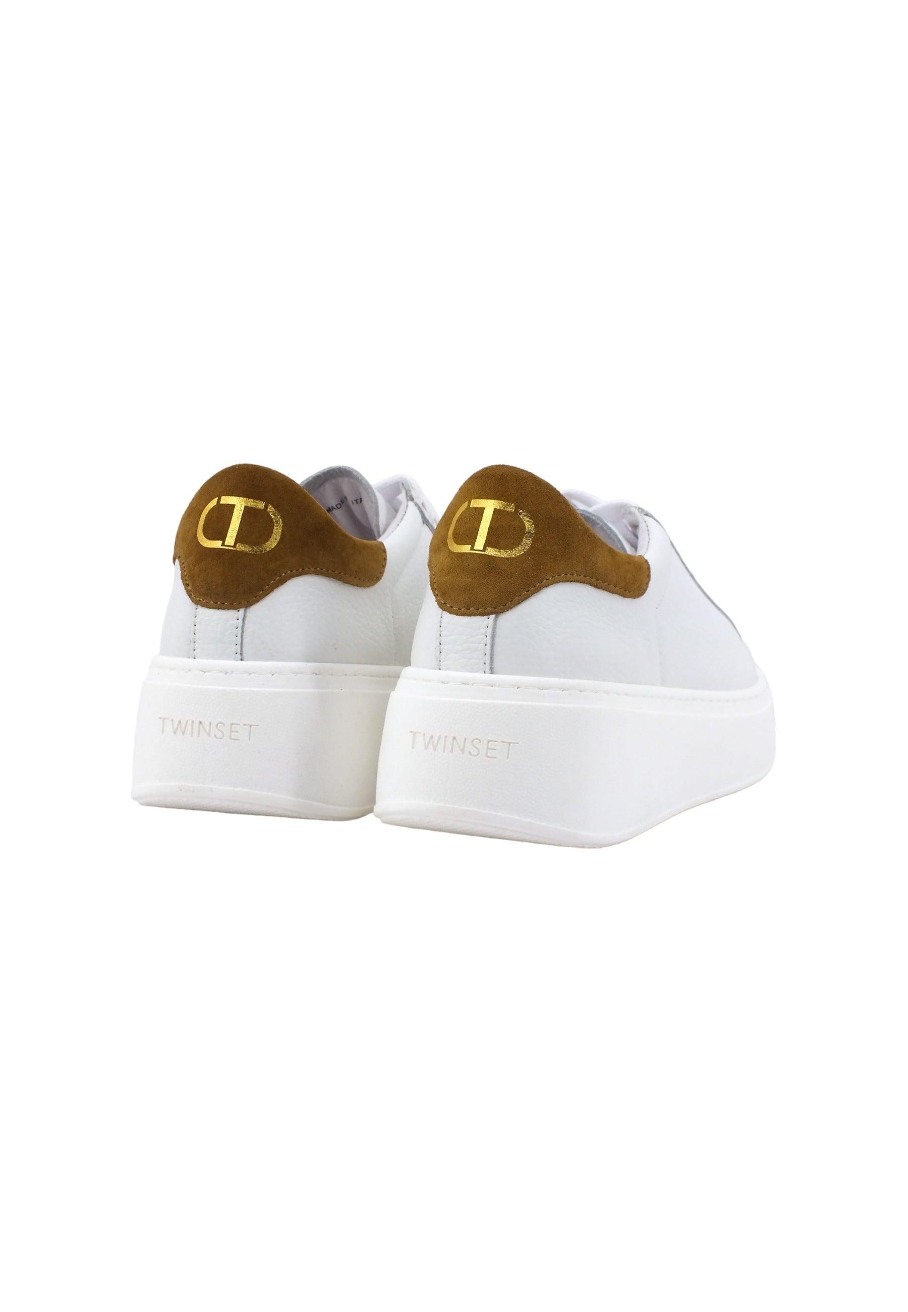 TWINSET Sneaker Platform Donna Bianco Ottico Pecan 232TCT190 - Sandrini Calzature e Abbigliamento