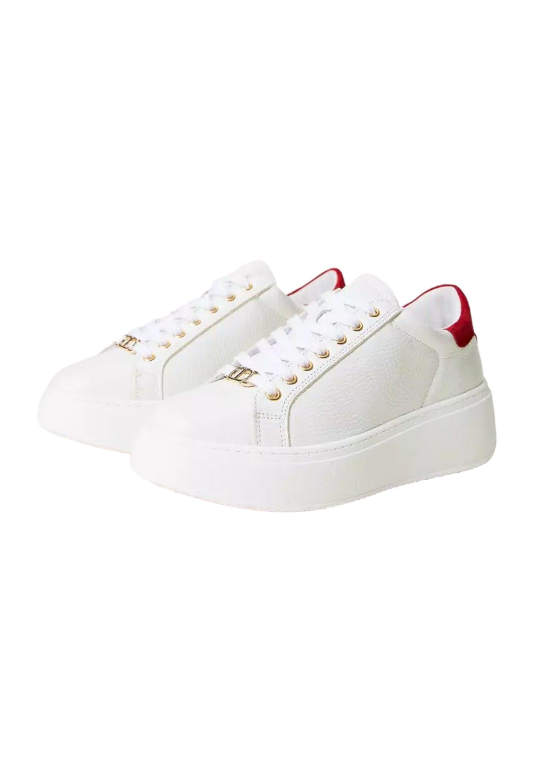 TWINSET Sneaker Platform Donna Bianco Ottico Rosso 232TCT190 - Sandrini Calzature e Abbigliamento