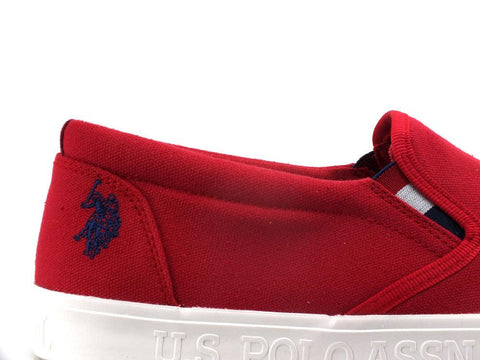 U.S. POLO ASSN. Mocassino Slip On Canvas Rosso - Sandrini Calzature e Abbigliamento