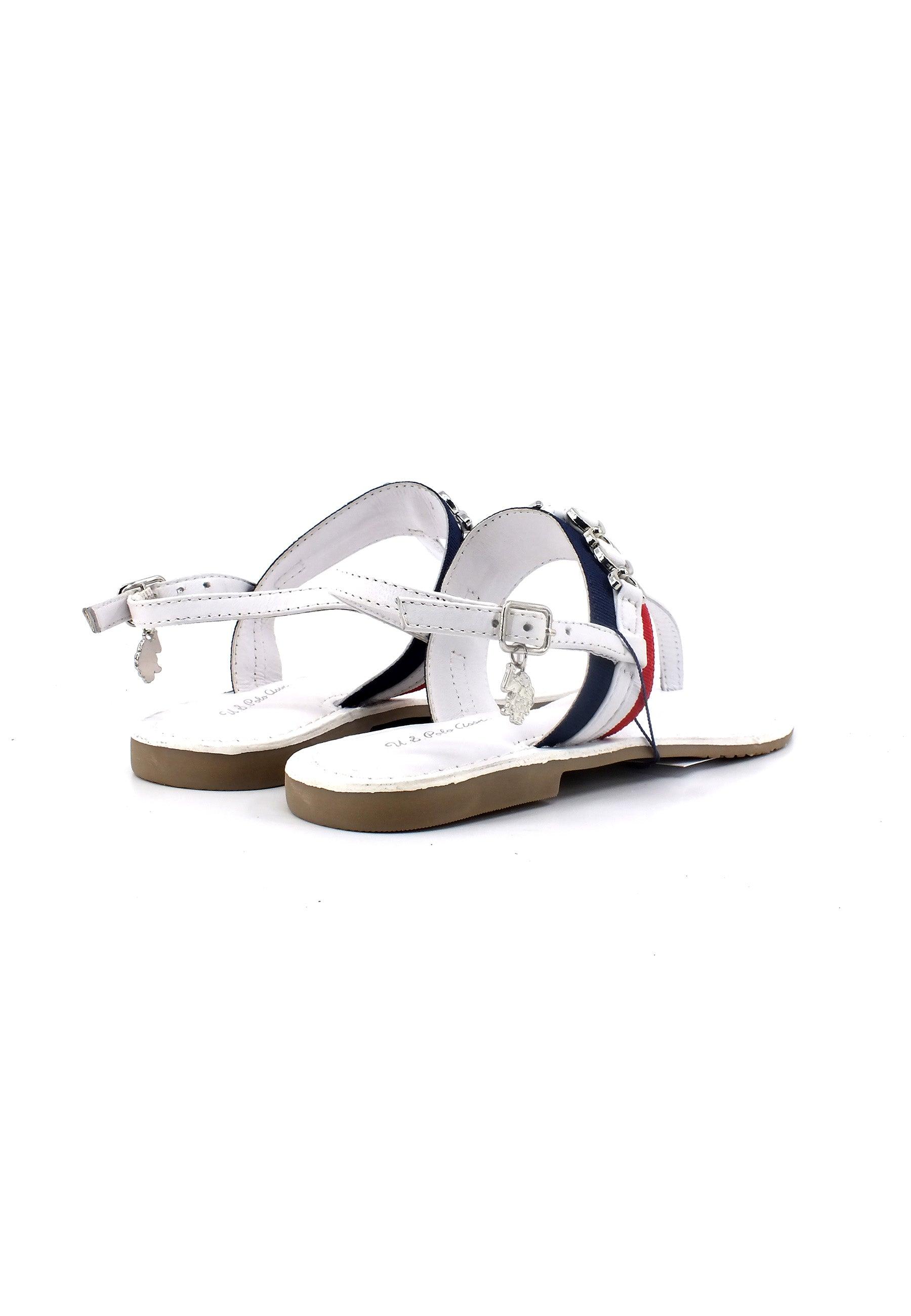 U.S. POLO ASSN. Sandalo Infradito Donna White Red LINDA002 - Sandrini Calzature e Abbigliamento