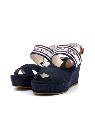 U.S. POLO ASSN. Sandalo Zeppa Donna Blu ALYSSA010 - Sandrini Calzature e Abbigliamento