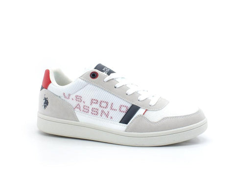U.S. POLO ASSN. Sneaker Logo Banda Bianco Blu Rosso - Sandrini Calzature e Abbigliamento