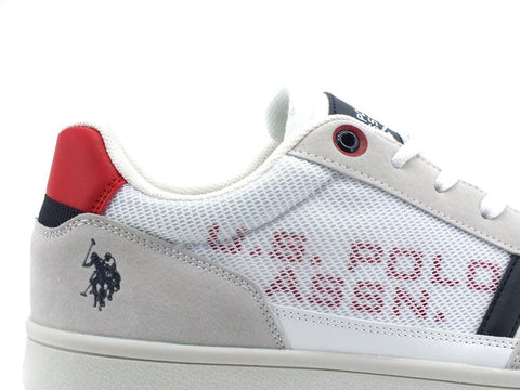 U.S. POLO ASSN. Sneaker Logo Banda Bianco Blu Rosso - Sandrini Calzature e Abbigliamento
