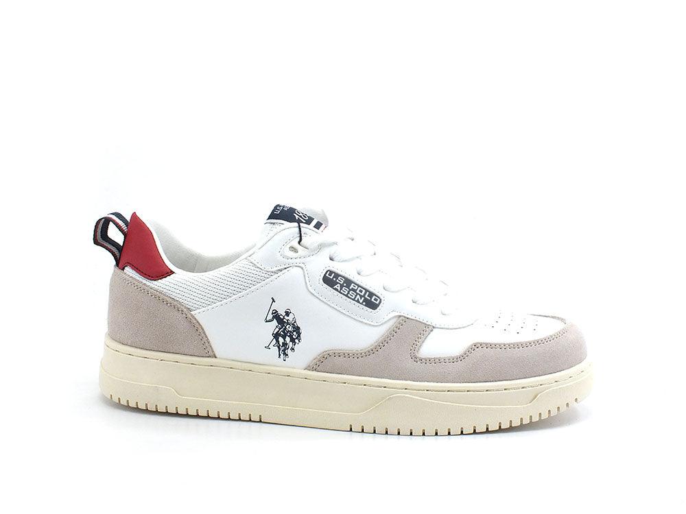 U.S. POLO ASSN. Sneaker Logo Eco Suede Bianco Rosso - Sandrini Calzature e Abbigliamento