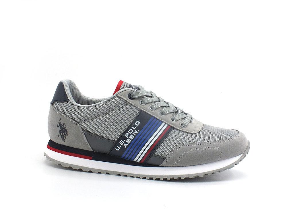 U.S. POLO ASSN. Sneaker Logo Eco Suede Grigio Chiaro - Sandrini Calzature e Abbigliamento