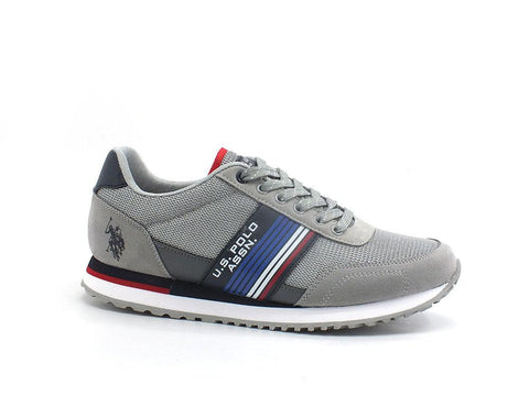 U.S. POLO ASSN. Sneaker Logo Eco Suede Grigio Chiaro - Sandrini Calzature e Abbigliamento