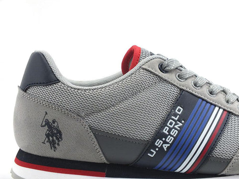 U.S. POLO ASSN. Sneaker Logo Eco Suede Grigio Chiaro - Sandrini Calzature e Abbigliamento