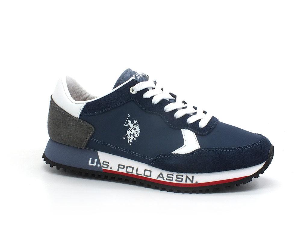 U.S. POLO ASSN. Sneaker Logo Printed Blu Bianco - Sandrini Calzature e Abbigliamento