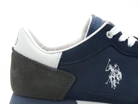 U.S. POLO ASSN. Sneaker Logo Printed Blu Bianco - Sandrini Calzature e Abbigliamento