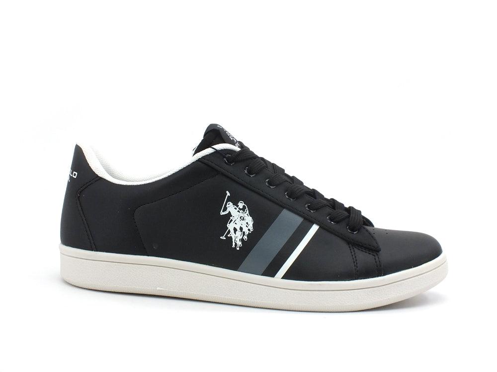 U.S. POLO ASSN Sneaker Pelle Uomo Logo Black Grey ALCOR - Sandrini Calzature e Abbigliamento