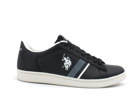 U.S. POLO ASSN Sneaker Pelle Uomo Logo Black Grey ALCOR - Sandrini Calzature e Abbigliamento