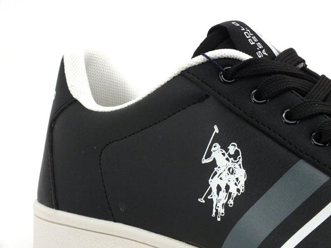 U.S. POLO ASSN Sneaker Pelle Uomo Logo Black Grey ALCOR - Sandrini Calzature e Abbigliamento