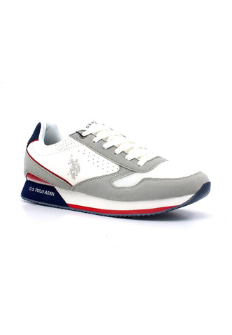 U.S. POLO ASSN. Sneaker Uomo White Blue NOBIL003 - Sandrini Calzature e Abbigliamento