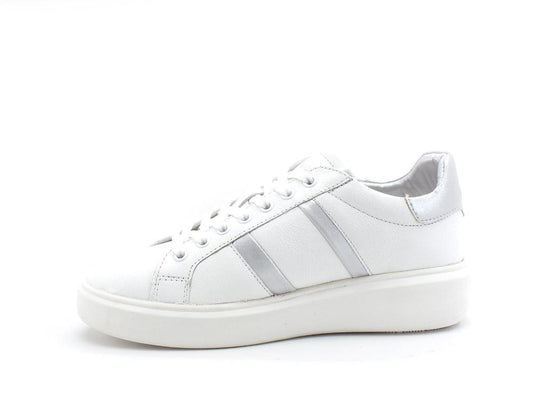 U.S. POLO Sneaker Leather White Silver CARDI001 - Sandrini Calzature e Abbigliamento