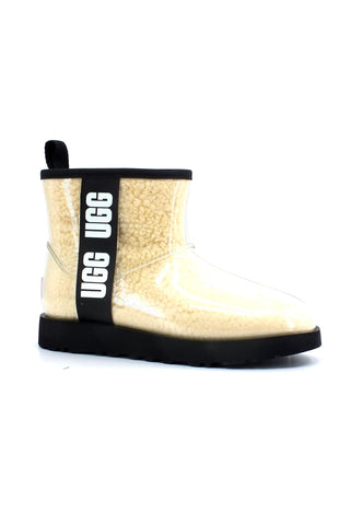 UGG Classic Clear Mini Stivaletto Pelo Donna Natural Black W1113190 - Sandrini Calzature e Abbigliamento